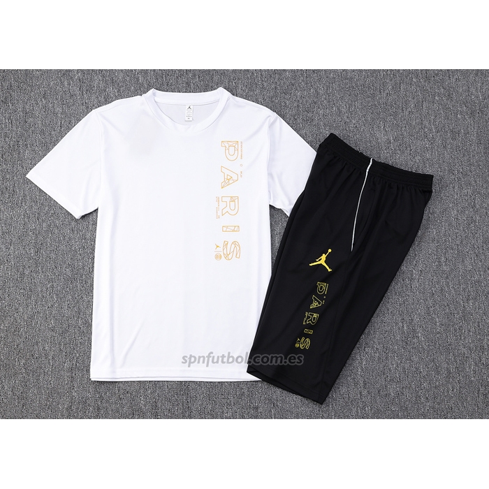 Chandal del Paris Saint-Germain Jordan Manga Corta 2023-2024 Blanco - Pantalon Corto